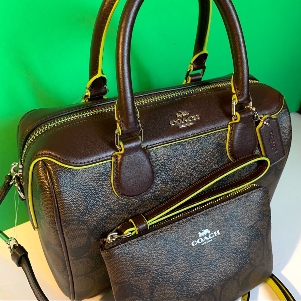 Coach Mini Bennett Leather Satchel / Wristlet Set - Picture 8 of 8